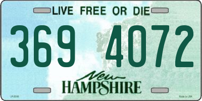 NH license plate 3694072