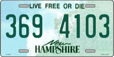 NH license plate 3694103