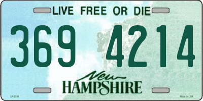 NH license plate 3694214