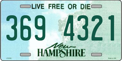 NH license plate 3694321