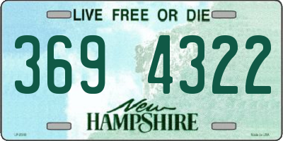 NH license plate 3694322