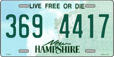 NH license plate 3694417