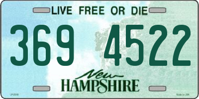 NH license plate 3694522