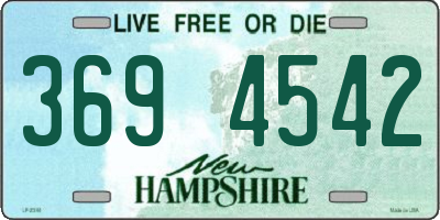 NH license plate 3694542