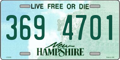 NH license plate 3694701
