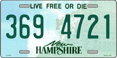 NH license plate 3694721