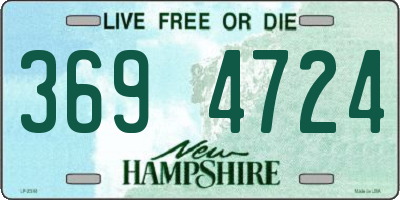 NH license plate 3694724