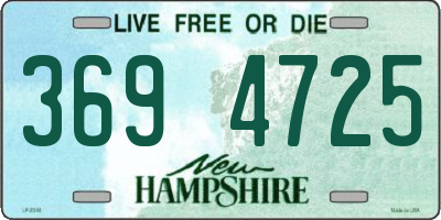NH license plate 3694725