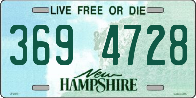 NH license plate 3694728