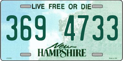 NH license plate 3694733