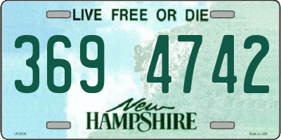 NH license plate 3694742