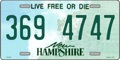 NH license plate 3694747