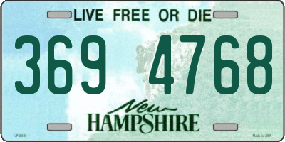 NH license plate 3694768