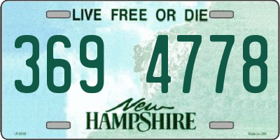 NH license plate 3694778