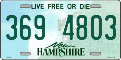 NH license plate 3694803