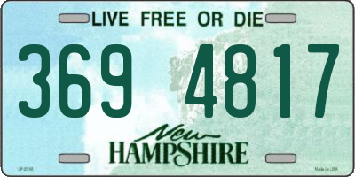 NH license plate 3694817