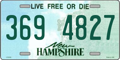 NH license plate 3694827