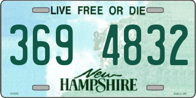 NH license plate 3694832
