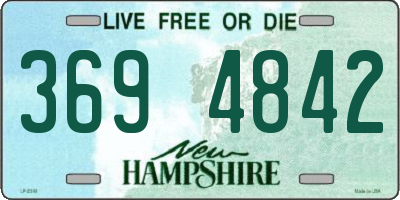 NH license plate 3694842