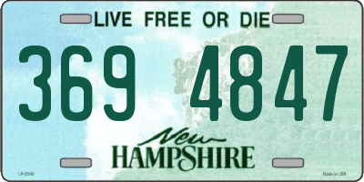 NH license plate 3694847