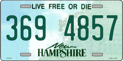 NH license plate 3694857