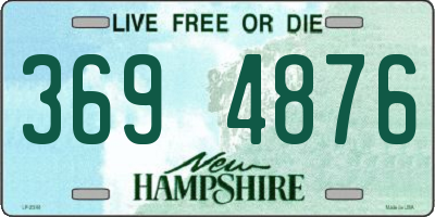 NH license plate 3694876