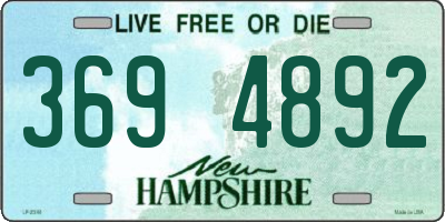 NH license plate 3694892