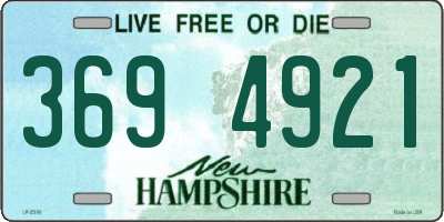 NH license plate 3694921