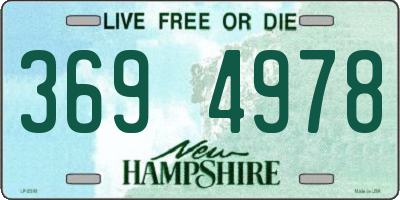NH license plate 3694978