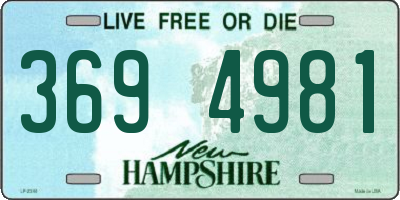 NH license plate 3694981