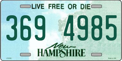 NH license plate 3694985