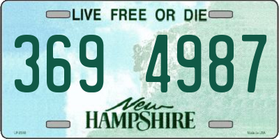 NH license plate 3694987