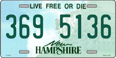 NH license plate 3695136