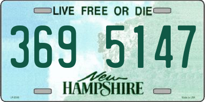 NH license plate 3695147