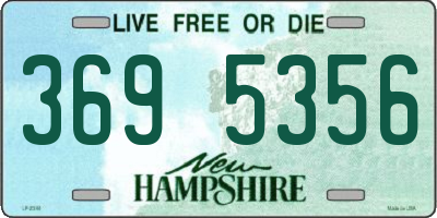NH license plate 3695356
