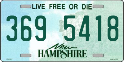 NH license plate 3695418