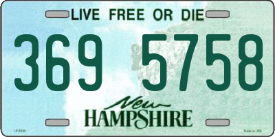 NH license plate 3695758