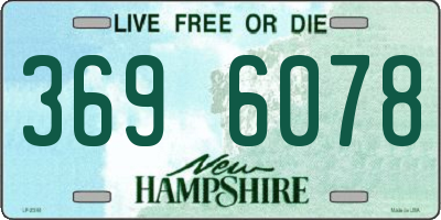 NH license plate 3696078