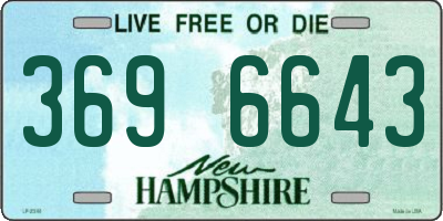 NH license plate 3696643