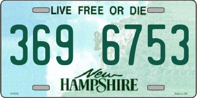 NH license plate 3696753
