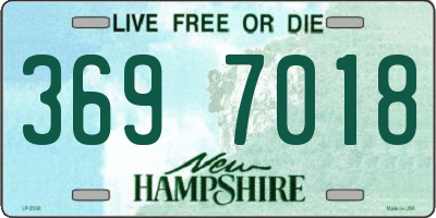 NH license plate 3697018