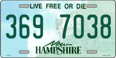 NH license plate 3697038