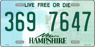 NH license plate 3697647