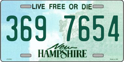 NH license plate 3697654