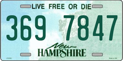 NH license plate 3697847