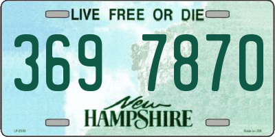 NH license plate 3697870