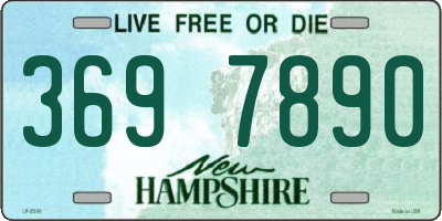 NH license plate 3697890