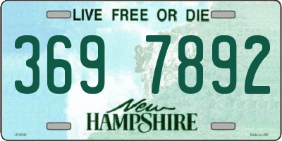 NH license plate 3697892