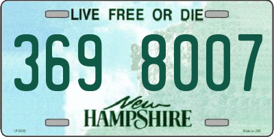 NH license plate 3698007