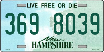NH license plate 3698039